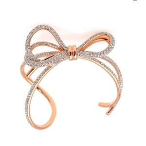 Swarovski Rose Gold Bow Crystal Cuff Bracelet